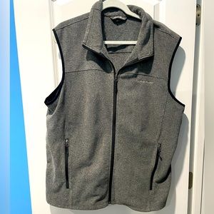 Eddie Bauer Zip-Up Grey Fleece Vest | Size XL